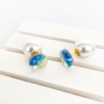 1cm小さな海の2wayレジンピアス～サージカルステンレス