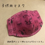 14子供用インナー マスク 【マスク キット】ビビットピンクフレンチブルドッグ