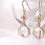 再販°。Polka dots crystal ピアス