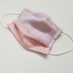 1枚限定　立体プリーツガーゼマスク　切り替え刺繍ちょうちょ　大人用　ハンドメイド　父の日