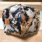 ※在庫分で再販なし※ 立体マスク　猫柄　ハンドメイド　大人用　インナーマスク　布マスク