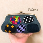 一点物◇デニム×color◇親子がま口財布◇長財布