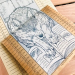 Wolf vintage waxpaper bookcover - November and December '17-