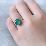 ⁂森林のようなきれいな緑　存在感のあるグリーンオニキスのリング　サイズフリー（9号~13号くらい）　シルバー　指輪　