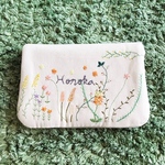 母子手帳ケース  お花とお名前の刺繍