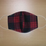大人用ガーゼマスク④赤チェック