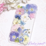 押し花iphoneケース＊pastel＊スマホケース 名入れ可能  ラメ・ホロ・スワロフスキー無料 [受注製作]