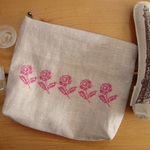 【mignon0521様オーダー品】ミニローズ刺繍のリネンポーチ