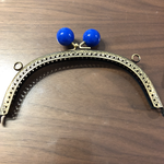 玉付がま口♪金具♪１6．５ｃｍ（青）