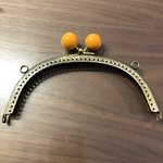 玉付がま口♪金具♪１6．５ｃｍ（オレンジ）