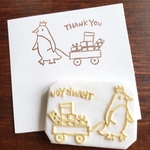 ペンギンTHANK YOU　消しゴムはんこ　サンキュー
