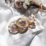 セール❗️ラタン×レジン ボタニカルヘアクリップ ② パープル
