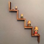 〓栄町工房〓 ウォールシェルフ《ジグザグブラウン》/ 送料込み