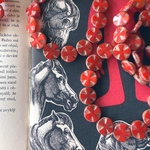 【6コセット】#czech beads#チェコビーズ　cross14㎜　red/copper