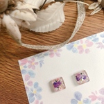 ガラスタイルピアス０１〜花〜