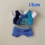 15cmぬいぐるみ用　韓服セット☆ 水色×紺色(ブルーパンツ) kpopdoll 韓国
