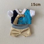 15cmぬいぐるみ用　韓服セット☆ 水色×紺色(ゴールドパンツ) kpopdoll 韓国