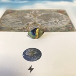 kumikone様専用です♡　Earth◆地球のいろ／Chrysocolla×Prehnite＊金継ぎ／316L pierce（片耳）／2L size 