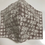 手作り立体マスク　茶レース