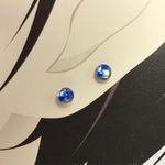  【3112】青水色石　小さいステンレスピアス 