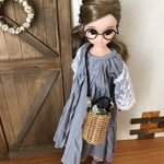 リカちゃん服＊ドロスト風ワンピースbl