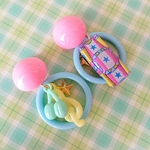 ぱすてるミニカー♡チェリー＆音符♡昭和レトロ♡ピアス／イヤリング♥
