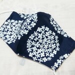 受注製作＊紫陽花の大人用立体マスクフィルターポケット&ノーズワイヤーありなしご選択下さい