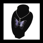 再販【butterfly_stone ネックレス。】﻿ストーン 蝶 紫 パープル アンティーク  揚羽蝶 バタフライ  ヴィンテージ  病みかわいい ロック パンク ゴシック ダーク チェーン  