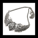 再販【ANGEL HEART ネックレス。】﻿シルバー 羽根 ハート チェーン アンティーク ヴィンテージ パンク ロック ゴシック ゴスロリ 病みかわい ゴツめ