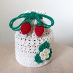 ☆再販×12☆🍓いちごのミニ巾着袋/赤🍓