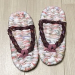 *送料無料*25cm*布ぞうり*小豆色×ピンク系*A*
