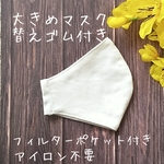 立体マスク 大きめ フィルターポケット 付き 替ゴム 付き  即納  アイロン不要