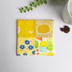 北欧柄のパッチワークコースター☆*北欧のお花畑で。