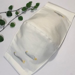 【送料無料】夏用マスク☆レディース サイズマスク立体マスク☆北欧風☆リネンアヒル刺繍オフホワイト