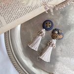 vintage button pierce/earring