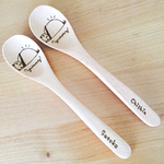 【再販】まんぷくパンダ。  木製カレースプーン 名入れいたします♡