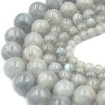 ★半連売り★ 丸珠 ラブラドライト [Labradorite] 灰色 約6㎜・約8mm