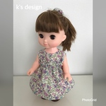 花柄　ウエストフリルギャザーワンピース　メルちゃん　ソランちゃん　服