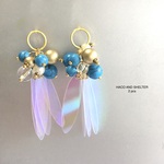 2pcs★clear cute fleur・turquoise（PVCチャーム）