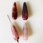 Vintage Clear Purple Confetti Teardrop Beads