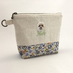 sep22kt様オーダー品☆犬の手刺繍の化粧ポーチ