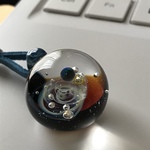 オパール 宇宙ガラスネックレス D 060520