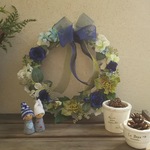 sale❕送料無料❕ブルーローズのリース