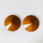 Vintage Brown Faceted Pointed 28mm Cabochons 