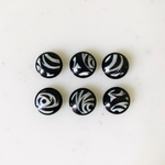 Black  White Zebra Striped 10mm Cabochons