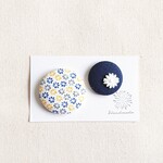 ★くるみボタンブローチ★