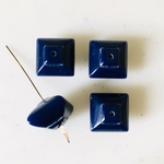 Vintage Navy Blue Square Bicone Beads