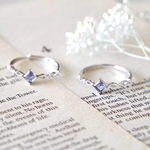 再販/Iolite/slender line  square ring /sv925