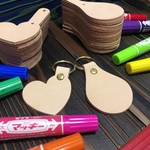 おうち時間に！ お絵かきキーホルダー ヌメ革 レザーキーホルダー ステイホーム stayhome