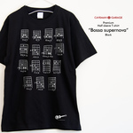 ボサノヴァ系のギターコードTシャツ  ※プレミアム仕様※【ブラック】プレミアムなちょい厚手半袖クルーネックTシャツ